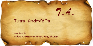 Tuss András névjegykártya
